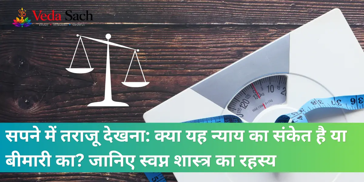 Weighing scale dream meaning illustration with justice and balance symbolism